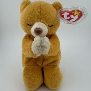 Vintage 1998 Ty Beanie Baby HOPE Praying Bear Mint Condition w/ Case Clean Tags